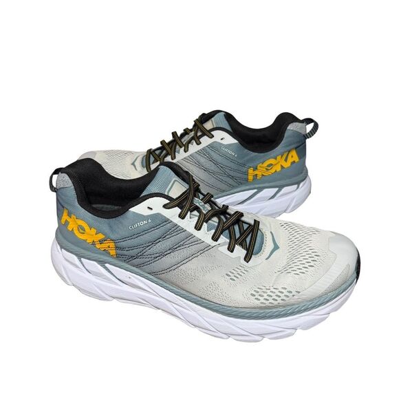 HOKA Clifton 6 Men\'s Running Shoe - Pale Green/Gray size 11.5 main image 6